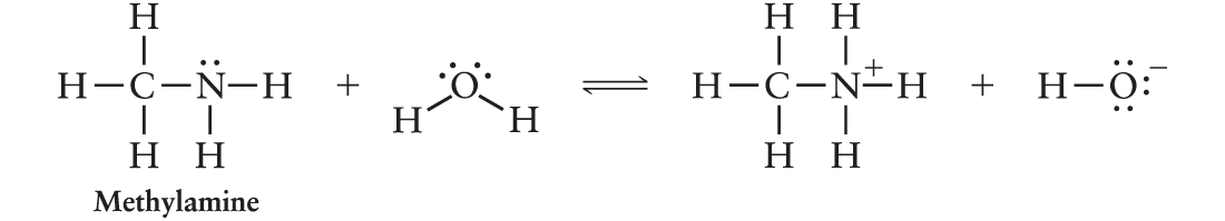 An equation is shown, in which the molecules are shown in Lewis dot structure.